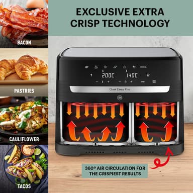 OBH Nordica XXL Dual Easy Fry airfryer AG9428S0 (svart)