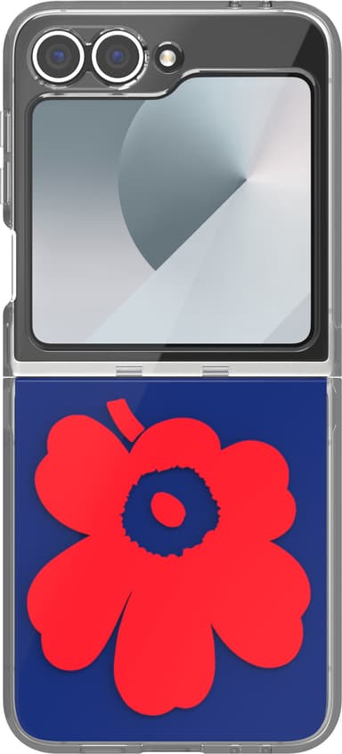 Samsung Galaxy Flip6 Marimekko Dual Layer-fodral (blå/röd)