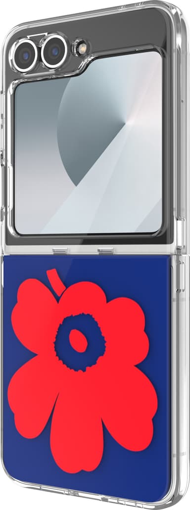 Samsung Galaxy Flip6 Marimekko Dual Layer-fodral (blå/röd)