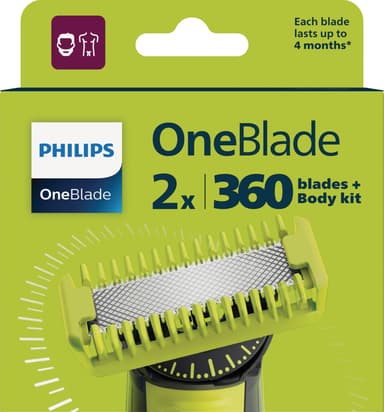 Philips OneBlade rakbladssats QP624/50 (svart)