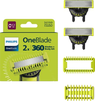 Philips OneBlade rakbladssats QP624/50 (svart)