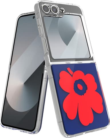 Samsung Galaxy Flip6 Marimekko Dual Layer-fodral (blå/röd)