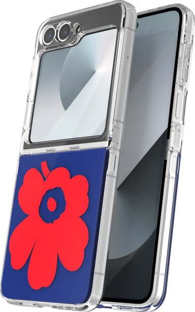 Samsung Galaxy Flip6 Marimekko Dual Layer-fodral (blå/röd)