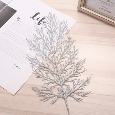 Konstgjorda filigrana blad juldekoration 5-pack Silver