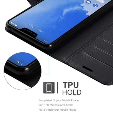 Google PIXEL 3 XL Plånboksfodral Skal (Svart)