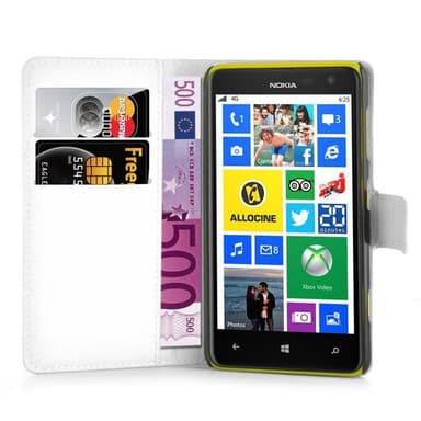 Nokia Lumia 625 Plånboksfodral Skal (Vit)
