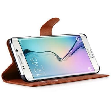 Samsung Galaxy S6 EDGE Plånboksfodral Skal (Brun)
