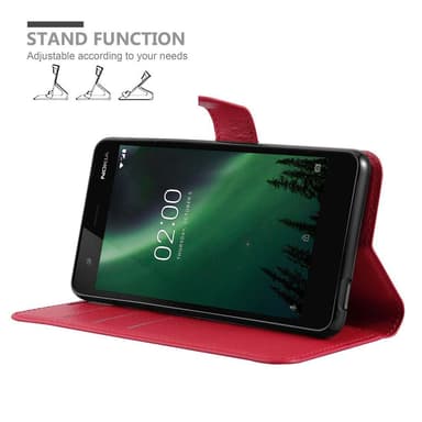 Nokia 2.1 Plånboksfodral Skal (Röd)