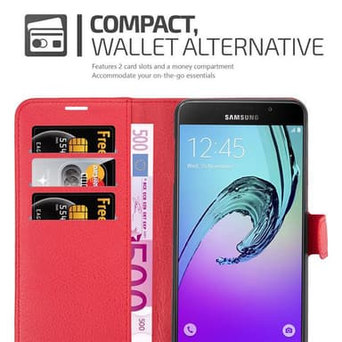 Samsung Galaxy A7 2016 Plånboksfodral Skal (Röd)