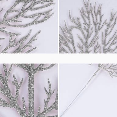 Konstgjorda filigrana blad juldekoration 5-pack Silver