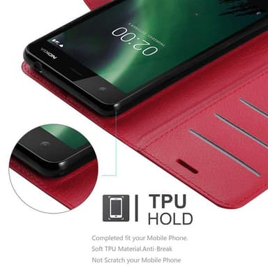 Nokia 2.1 Plånboksfodral Skal (Röd)