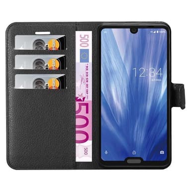 Sharp Aquos R3 Plånboksfodral Skal (Svart)