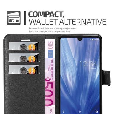 Sharp Aquos R3 Plånboksfodral Skal (Svart)