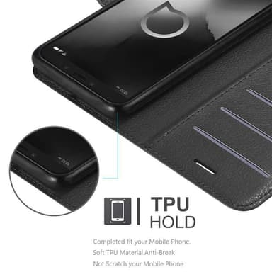 Alcatel 1S 2019 Plånboksfodral Skal (Svart)