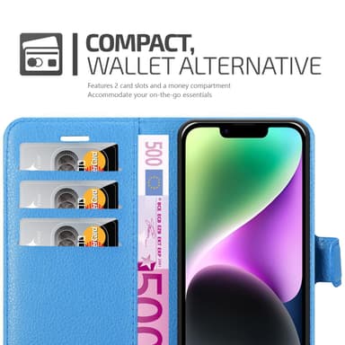 iPhone 14 Plånboksfodral Skal (Blå)