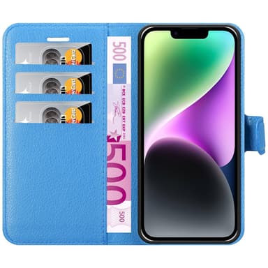 iPhone 14 Plånboksfodral Skal (Blå)