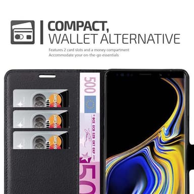 Samsung Galaxy NOTE 9 Plånboksfodral Skal (Svart)