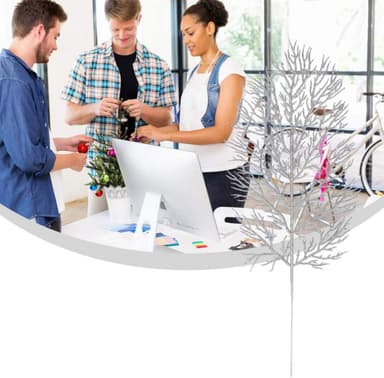 Konstgjorda filigrana blad juldekoration 5-pack Silver