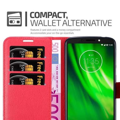 Motorola MOTO E5 / G6 PLAY Plånboksfodral Skal (Röd)