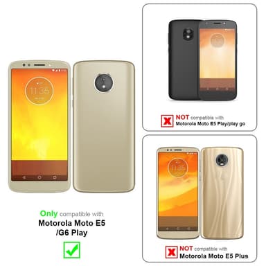 Motorola MOTO E5 / G6 PLAY Plånboksfodral Skal (Svart)