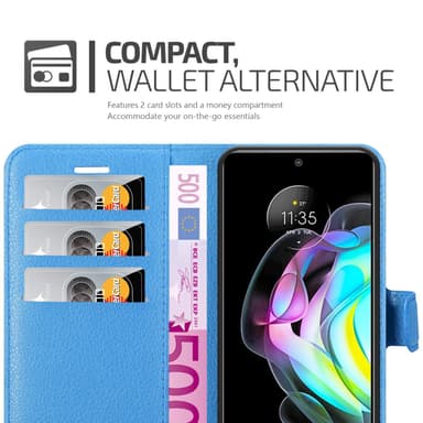 Motorola EDGE 20 Plånboksfodral Skal (Blå)
