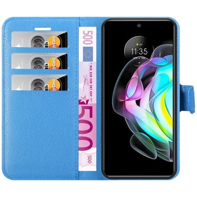 Motorola EDGE 20 Plånboksfodral Skal (Blå)
