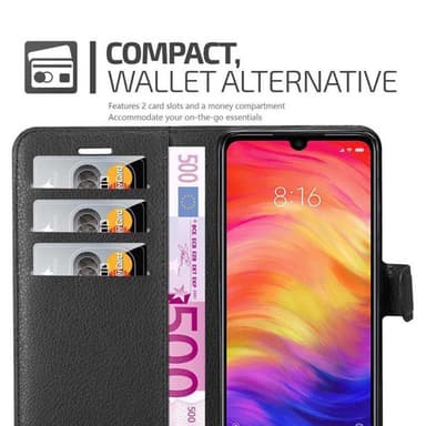 Xiaomi RedMi NOTE 7 Plånboksfodral Skal (Svart)