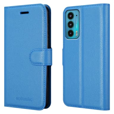 Motorola EDGE 20 Plånboksfodral Skal (Blå)