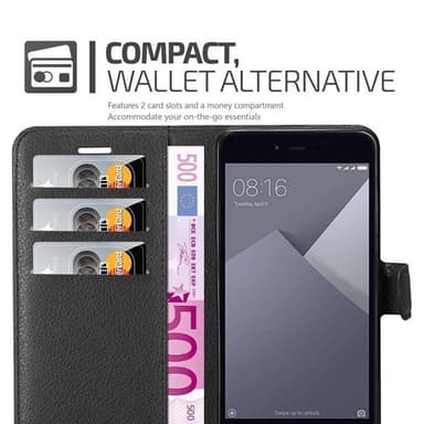 Xiaomi RedMi NOTE 5A Plånboksfodral Skal (Svart)
