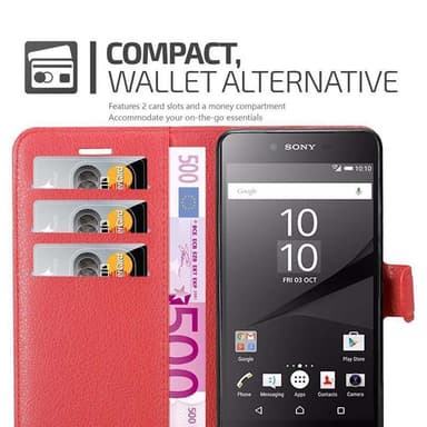 Sony Xperia Z5 PREMIUM Plånboksfodral Skal (Röd)