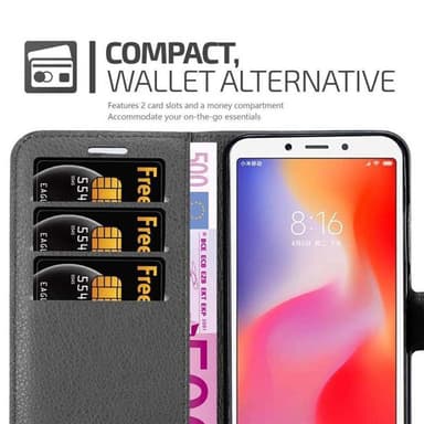 Xiaomi RedMi 6 Plånboksfodral Skal (Svart)