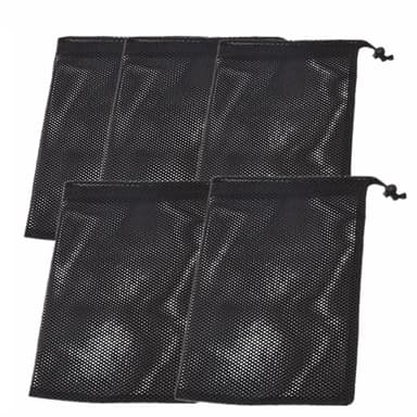 Nätpåsar med dragsko 5-pack Svart 20×30 cm