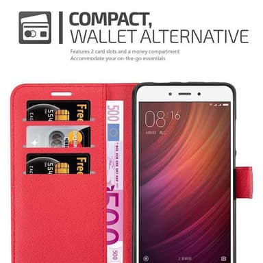 Xiaomi RedMi NOTE 4 Plånboksfodral Skal (Röd)