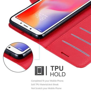 Xiaomi RedMi 6 Plånboksfodral Skal (Röd)
