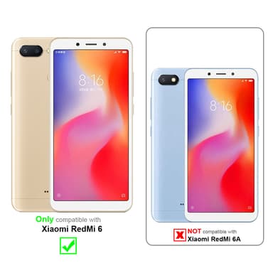 Xiaomi RedMi 6 Plånboksfodral Skal (Röd)