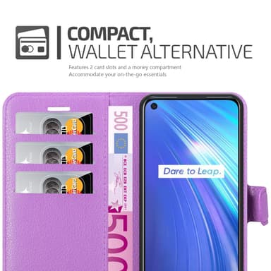 Realme 6 4G / 6s Plånboksfodral Skal (Lila)