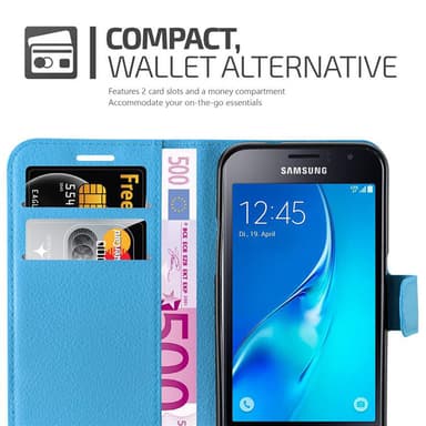 Samsung Galaxy J1 2015 Plånboksfodral Skal (Blå)