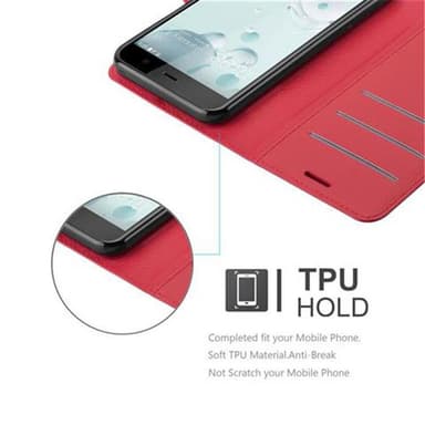 HTC U PLAY Plånboksfodral Skal (Röd)