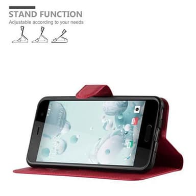 HTC U PLAY Plånboksfodral Skal (Röd)