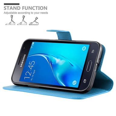 Samsung Galaxy J1 2015 Plånboksfodral Skal (Blå)