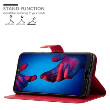 Huawei P20 Plånboksfodral Skal (Röd)