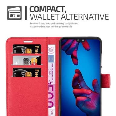 Huawei P20 Plånboksfodral Skal (Röd)