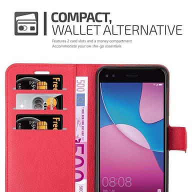 Huawei Y6 PRO 2017 Plånboksfodral Skal (Röd)