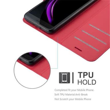 Honor 8 / 8 PREMIUM Plånboksfodral Skal (Röd)