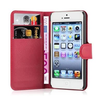 iPhone 5 / 5S / SE 2016 Plånboksfodral Skal (Röd)