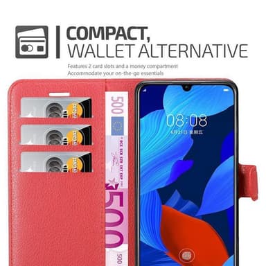 Huawei NOVA 5 / 5 PRO Plånboksfodral Skal (Röd)