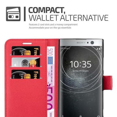 Sony Xperia XA2 Plånboksfodral Skal (Röd)