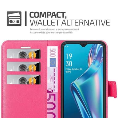 Oppo A12 Plånboksfodral Skal (Rosa)
