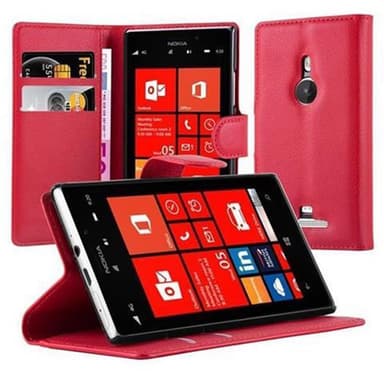 Nokia Lumia 925 Plånboksfodral Skal (Röd)