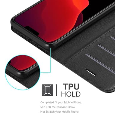 iPhone 12 PRO MAX Plånboksfodral Skal (Svart)